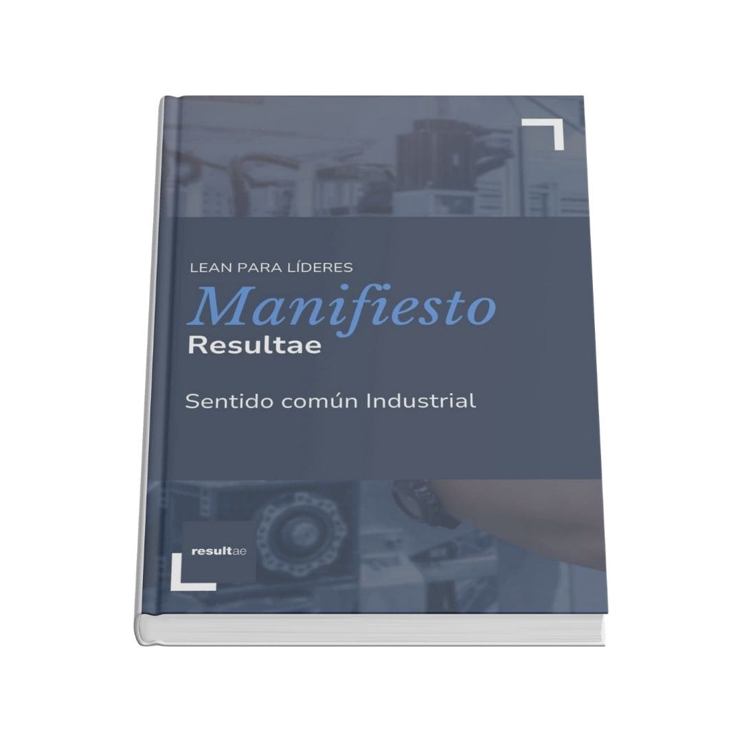 visualización 3D del libro Manifiesto Lean para líderes industriales de Resultae con enfoque en sentido común