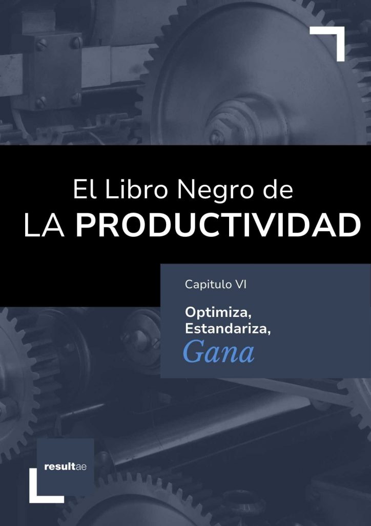 Portada del Libro negro de la productividad - Capítulo 6 de Resultae, centrado en optimizar, estandarizar y ganar eficiencia industrial
