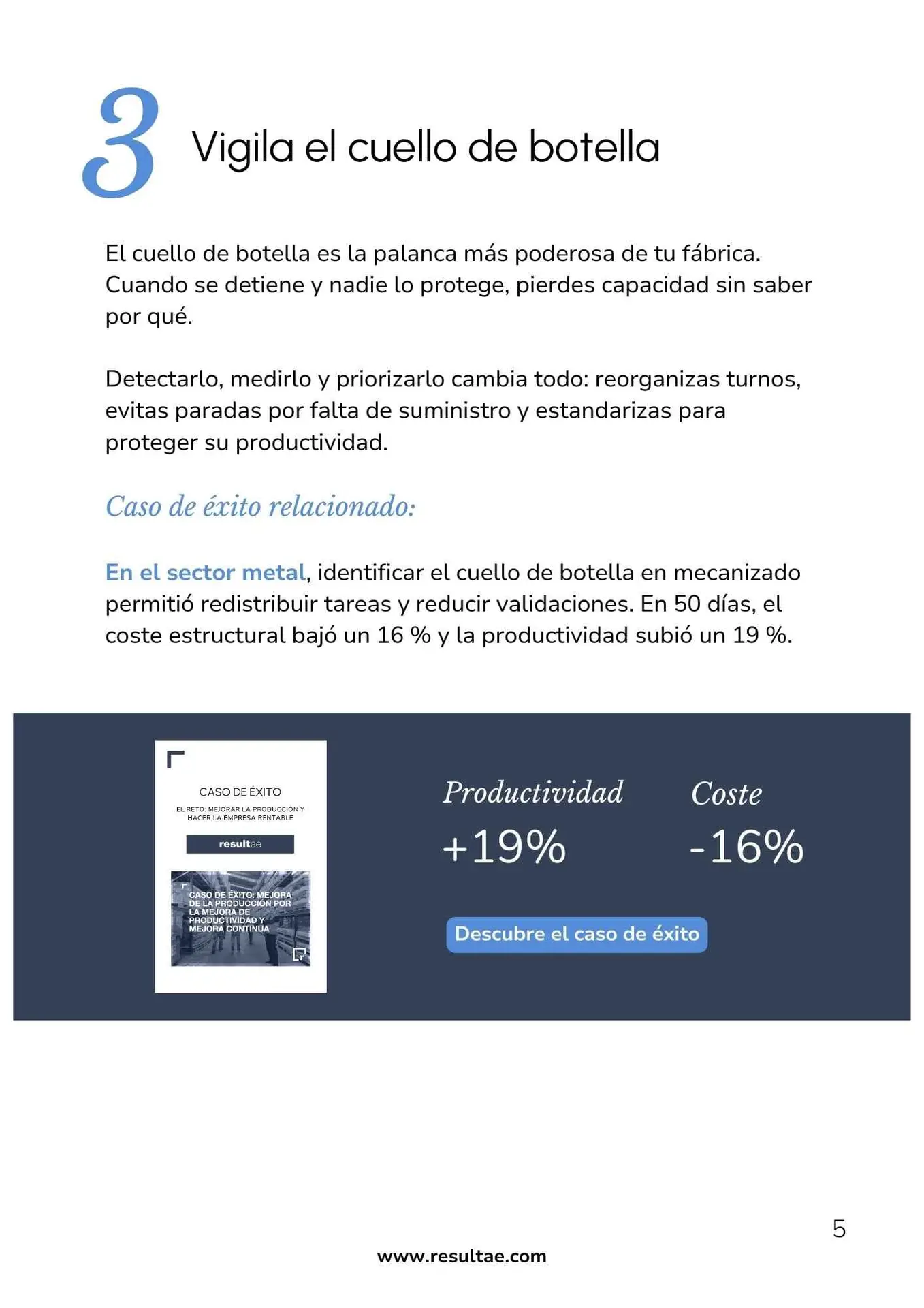 Imagen del capítulo 3 del ebook de Resultae sobre los 7 pasos para optimizar tu flujo de trabajo y proteger el cuello de botella industrial