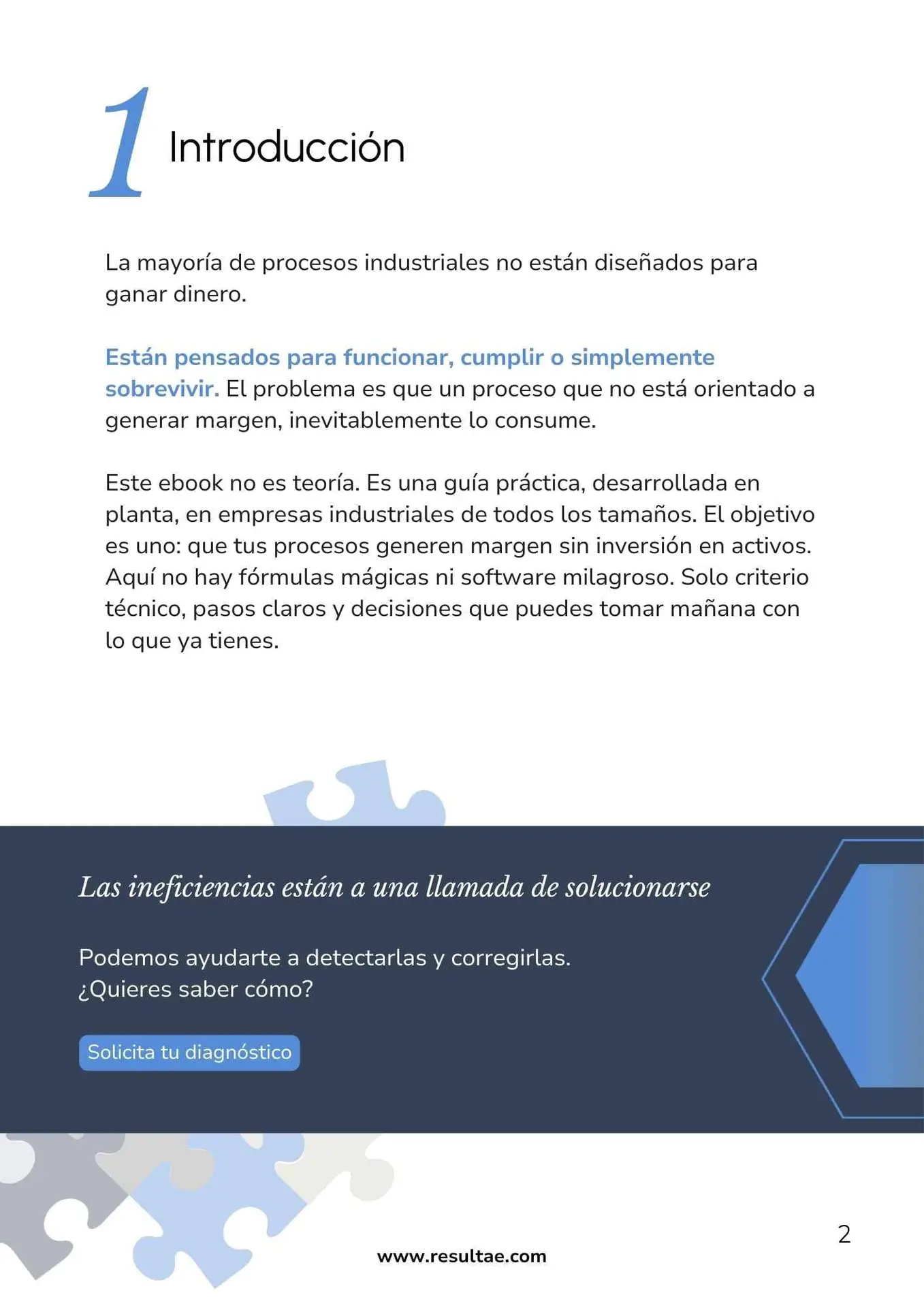 Introducción del ebook de Resultae sobre los 7 pasos para optimizar tu flujo de trabajo y generar procesos industriales rentables